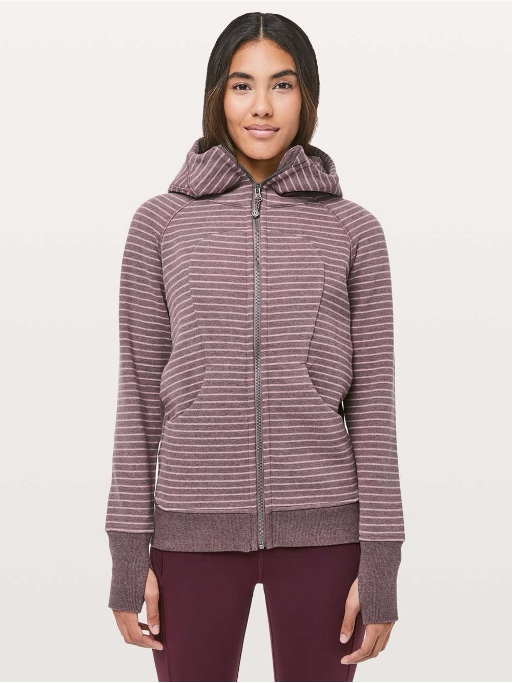 Lululemon Scuba Hoodie Classic Cotton Fleece Jacket - Misty Merlot